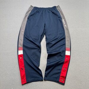 Vintage Reebok Track Pants Men's Medium Navy Blue Breakaway Snap Button Athletic